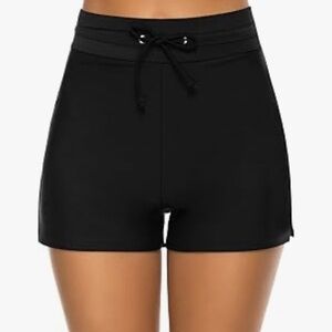 Women's Swim Shorts High Waisted Bathing Suit Swimsuit Boy Shorts with Liner S